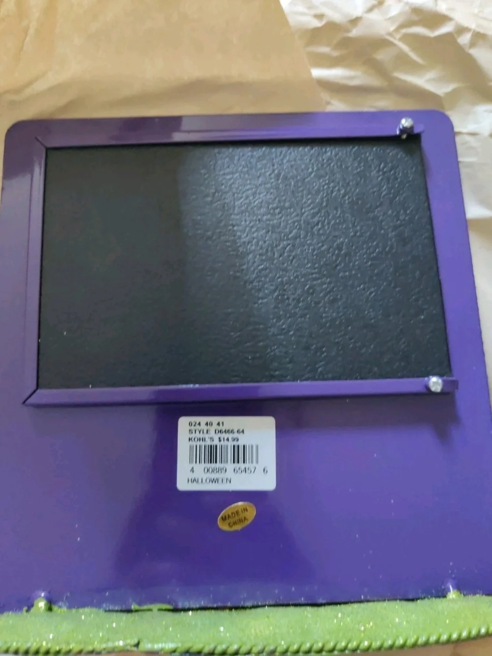 Kohl's Halloween Pumpkin Photo Frame in Purple, Orange, Green